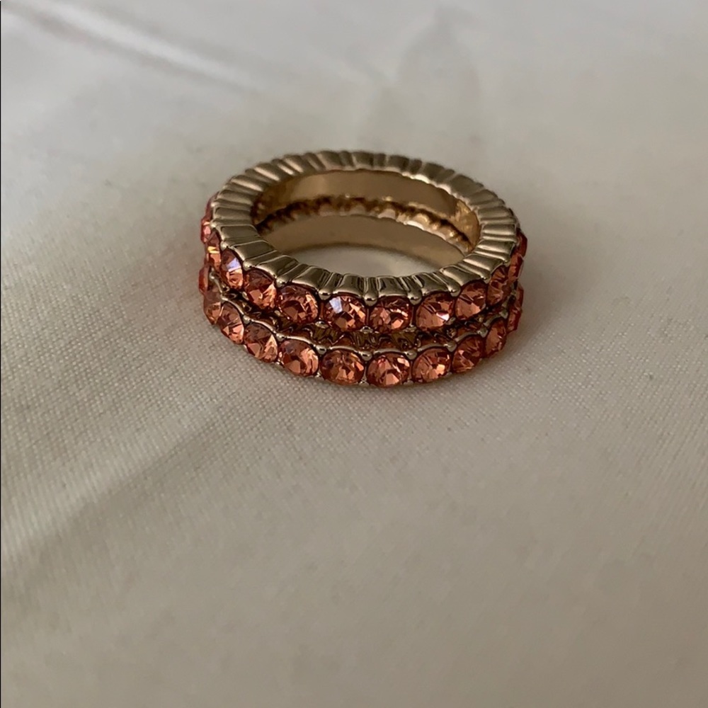 BaubleBar Genny Ring Set Tangerine Size 7